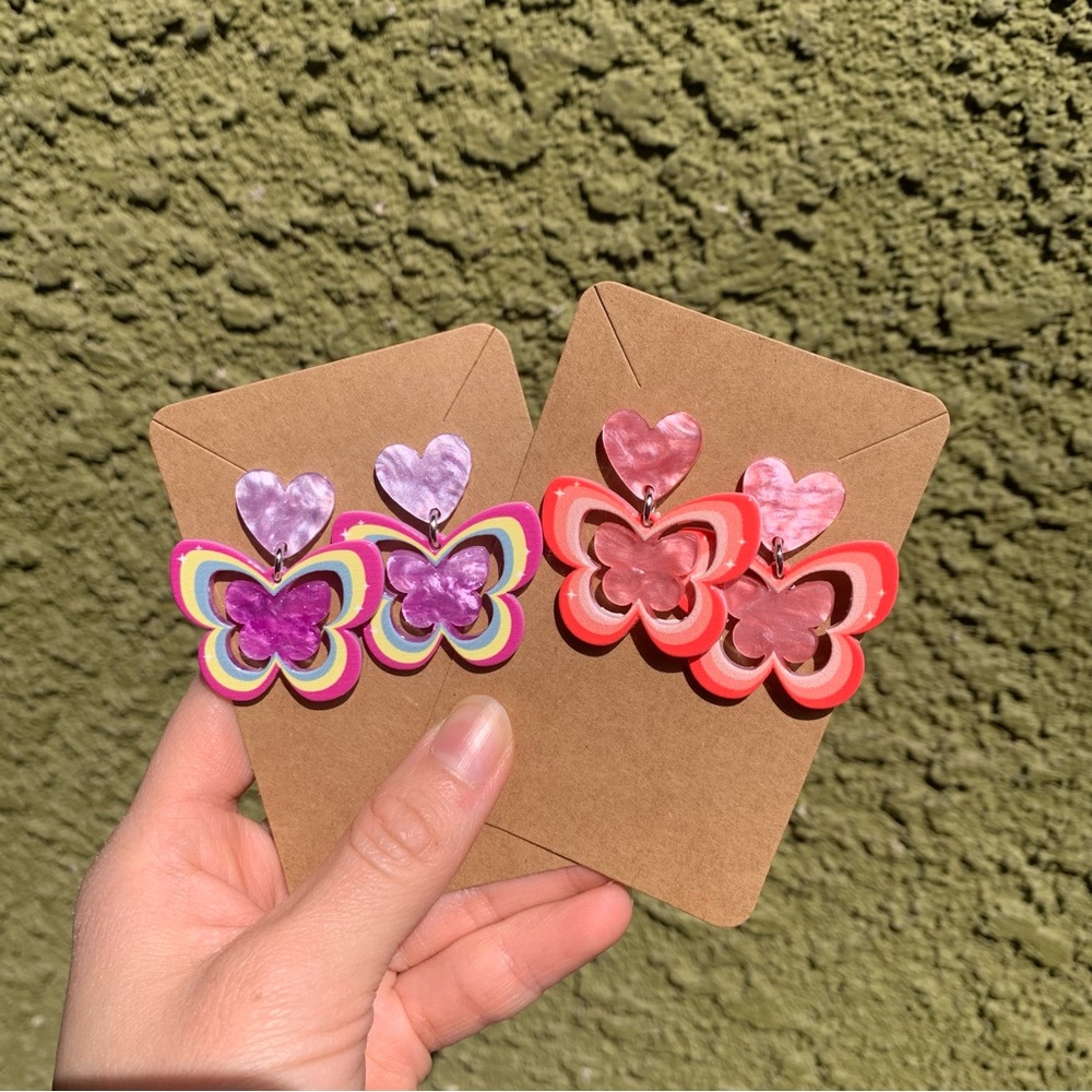 y2k butterfly stud earring